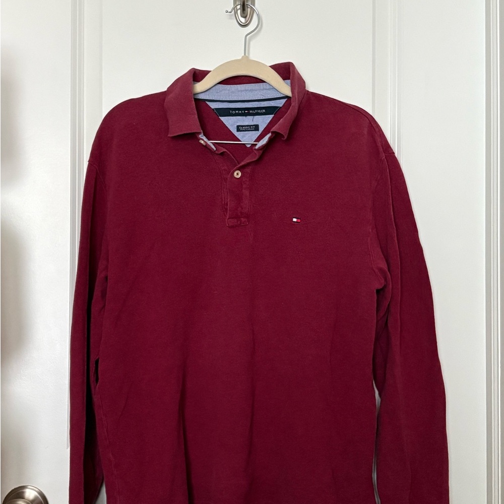 Tommy Hilfiger Men's Burgundy Polo Shirt